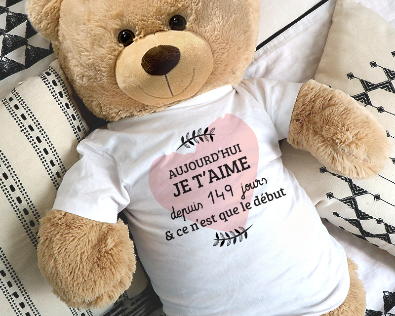 Ours géant Personnalisable - Aujourd'hui je t'aime depuis