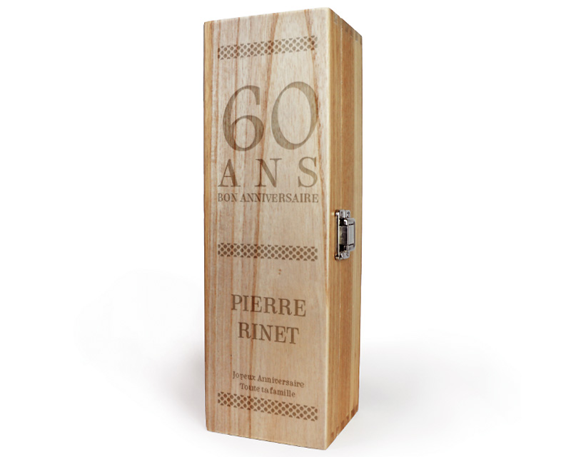 Caisse à Vin Anniversaire Age Gravée