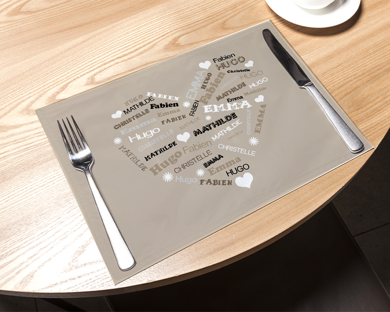Set de table personnalisé avec prénoms