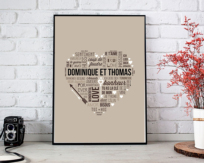 Affiche mots d'Amour Taupe