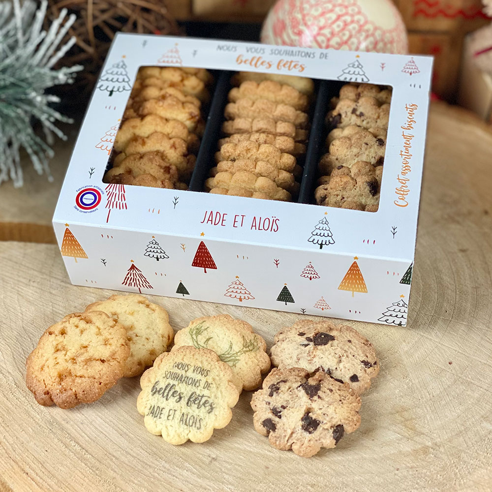 Coffret de biscuits personnalisé - Noël - Cadeaux.com