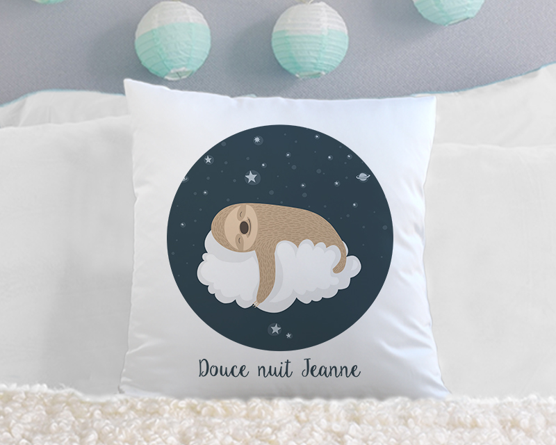 Coussin Personnalisable Enfant - Collection Paresseux - Douce Nuit