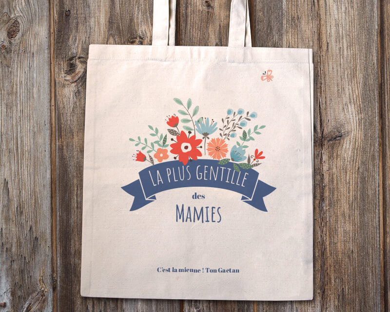Tote bag personnalisable - Mamie fleurie