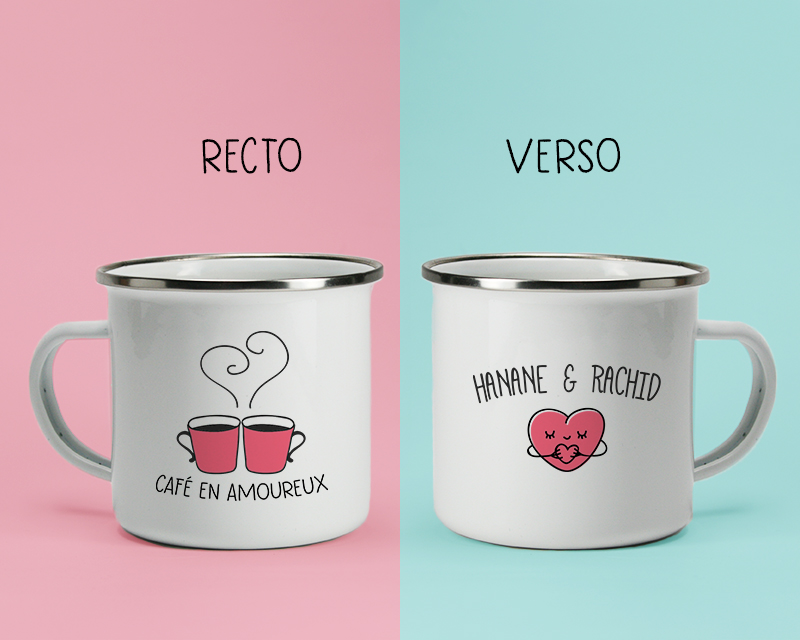 Mug émaillé Personnalisable - En Amoureux