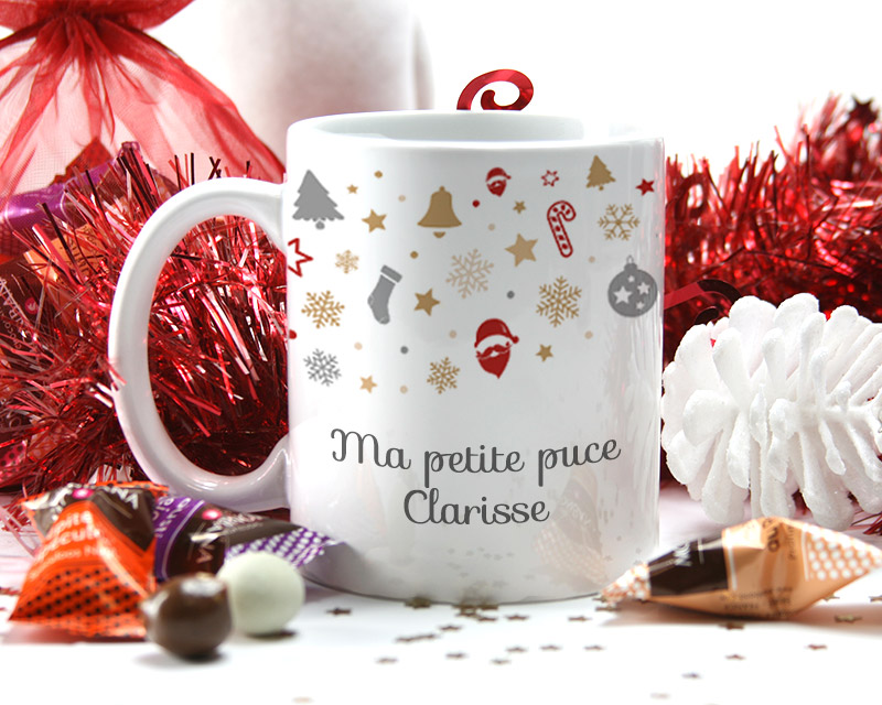 Mug personnalisé Noël - Message - Avec chocolats Monbana