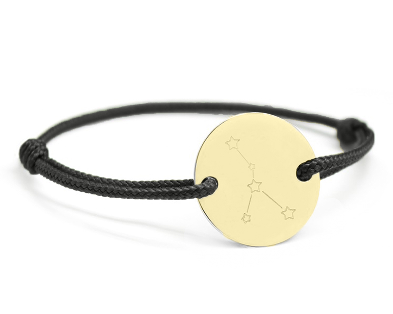 Bracelet cordon personnalisé Plaqué or - Constellations