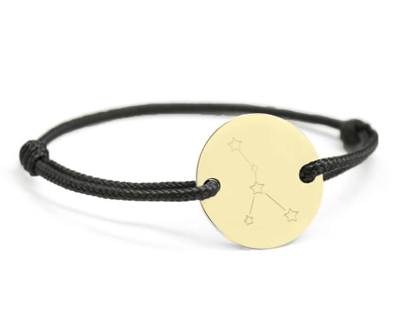 Bracelet cordon personnalisé Plaqué or - Constellations