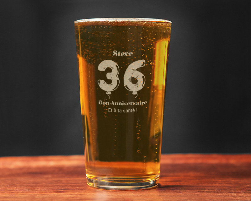 Verre à bière personnalisé - Collection ballons d'anniversaire