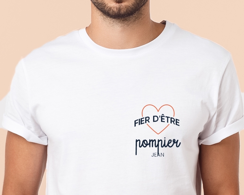 T shirt Homme personnalis Fier d tre pompier Cadeaux