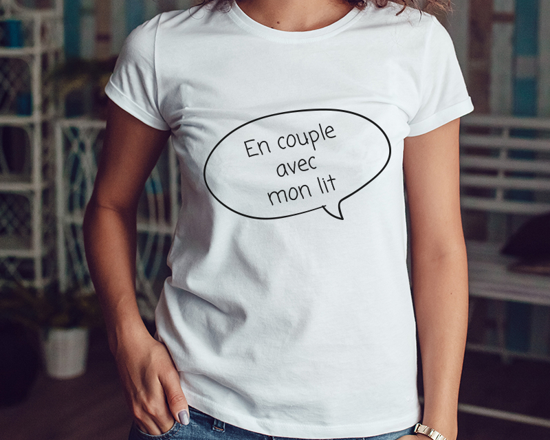 T-shirt blanc femme Personnalisable - Bulle dialogue