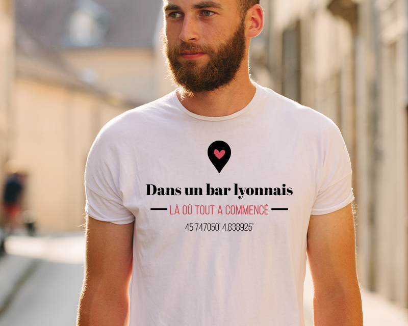 T-shirt blanc pour homme personnalisé Là où tout a commencé