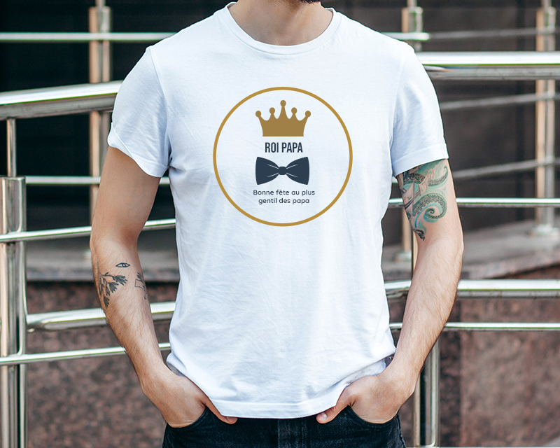 Voir l'image 2 du produit T-shirt blanc homme Personnalisable - Papa Royal