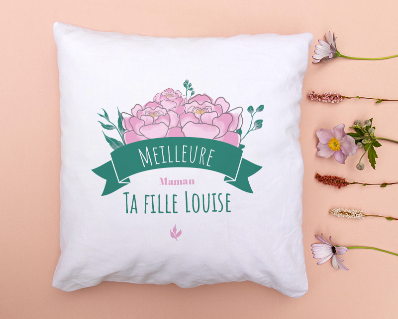 Coussin personnalisé - Collection Maman fleurie