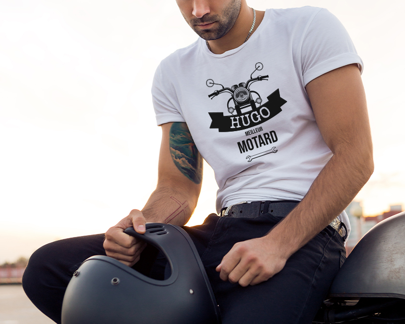 T-shirt pour homme personnalisé le meilleur motard c'est...
