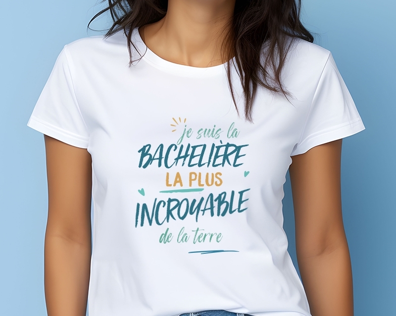 T-Shirt femme personnalisé : Bachelière la plus...