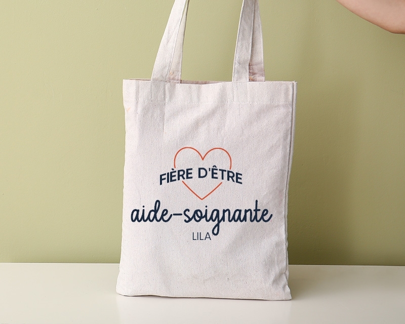 Tote bag personnalisable - Fière d'être aide-soignante