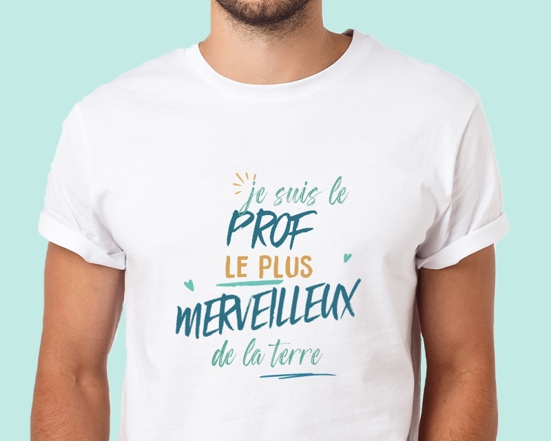 T-Shirt homme personnalisé : Prof le plus...
