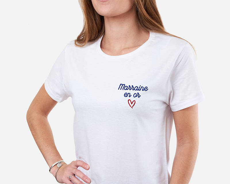 T-shirt brodé pour femme - Coeur