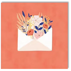 Carte de vœux vierge avec enveloppe - Fleurs