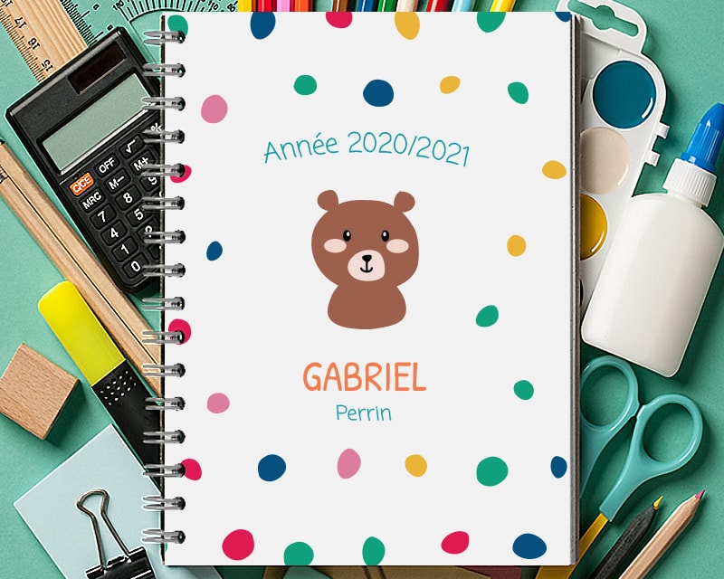 Cahier personnalisable animaux ours