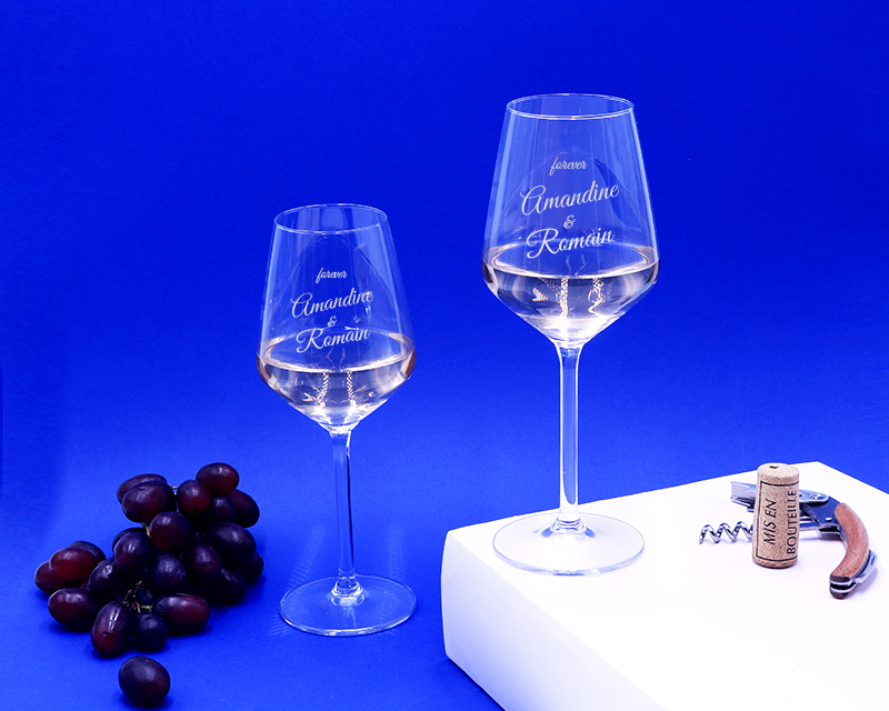 Duo de verres à vin personnalisables - Message