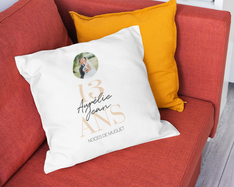 Coussin personnalisé - Noces de Muguet