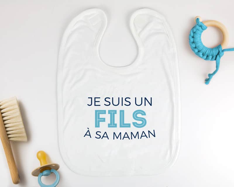 Bavoir bébé personnalisable - Collection 'Je déchire' - Modèle Bleu