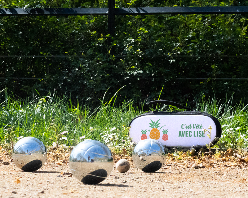 Sacoche pétanque et sa triplette de boules