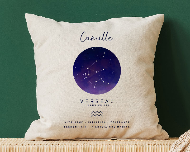 Coussin personnalisé - Astro Constellations - Verseau