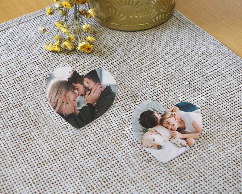 Magnet frigo personnalisé en forme de coeur