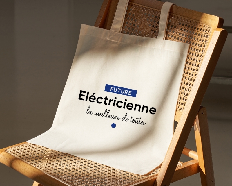 Tote bag personnalisable - Future eléctricienne