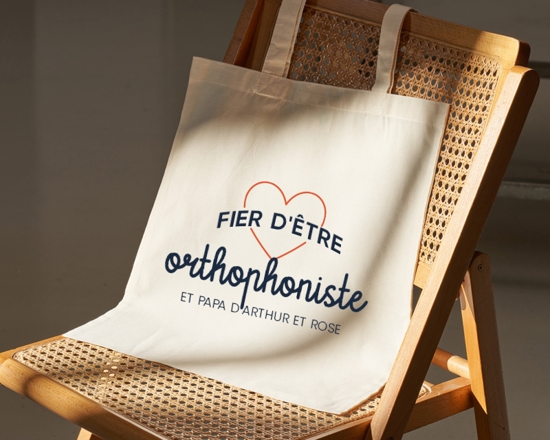 Tote bag personnalisable - Fier d'être orthophoniste