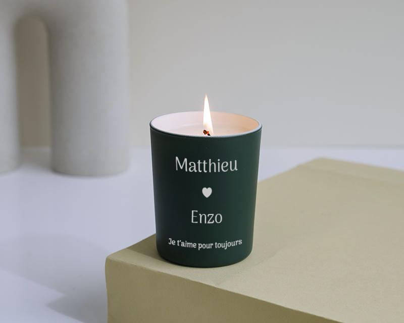 Bougie gravée tendresse 3