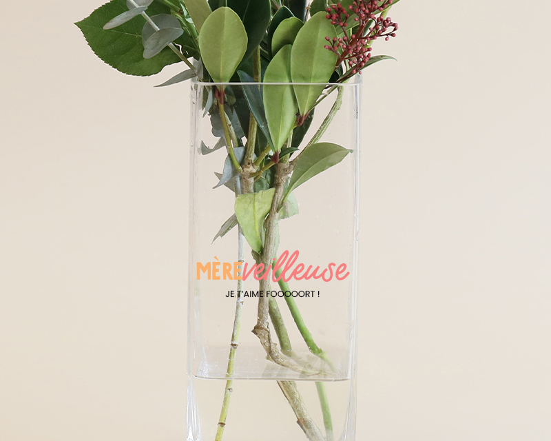 Vase personnalisé cubique - Mère-veilleuse
