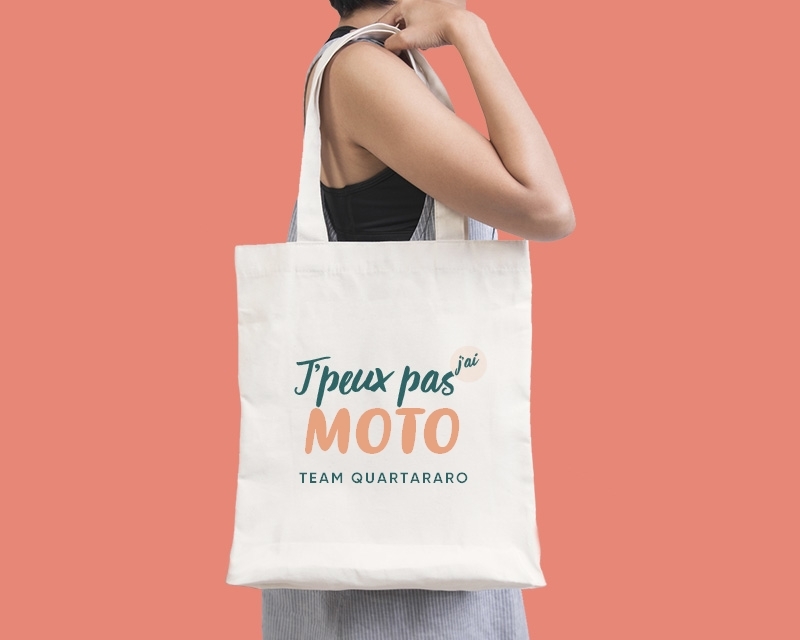Tote bag personnalisable - J'peux pas j'ai moto