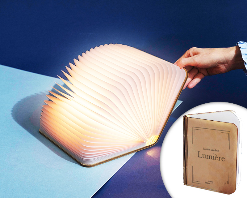 Lampe livre lumineux personnalisable - Couverture moderne