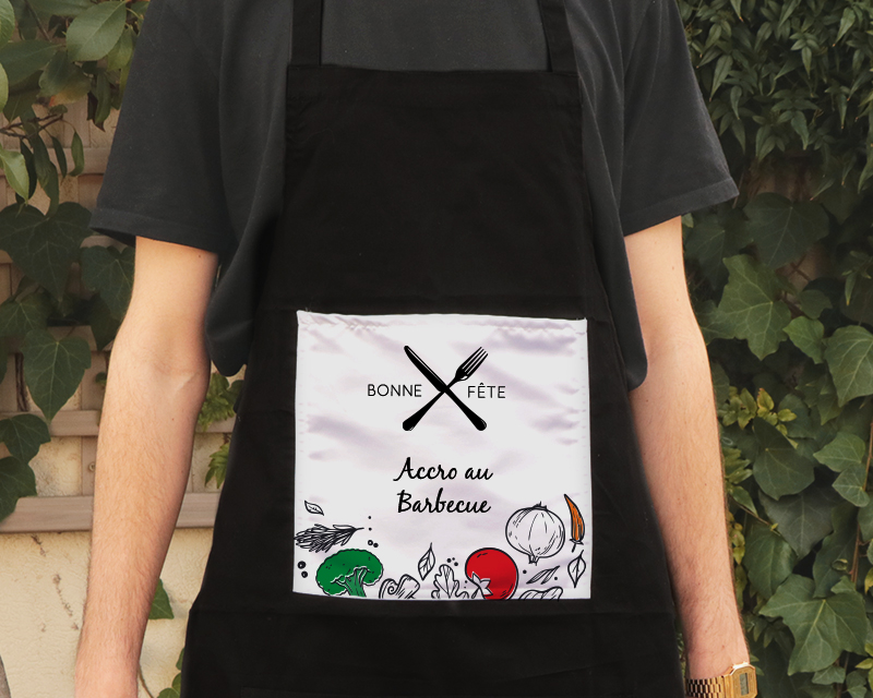 Tablier noir Personnalisable - Atelier cuisine