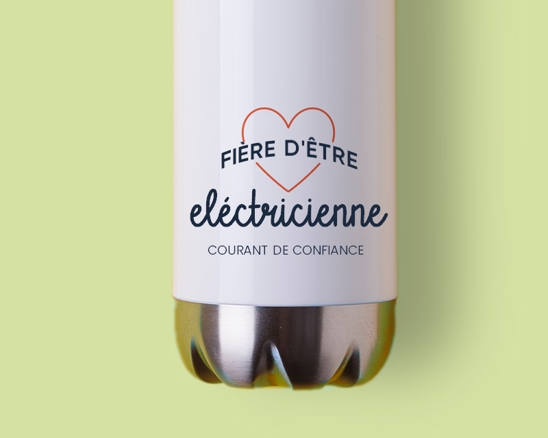 Gourde personnalisable - Fière d'être eléctricienne