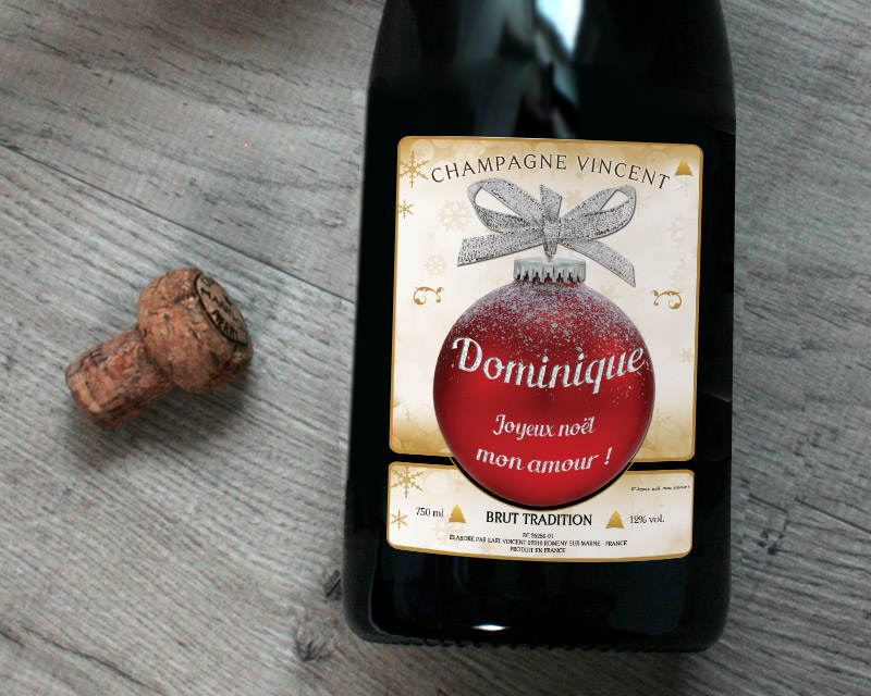 Champagne Noël Personnalisé
