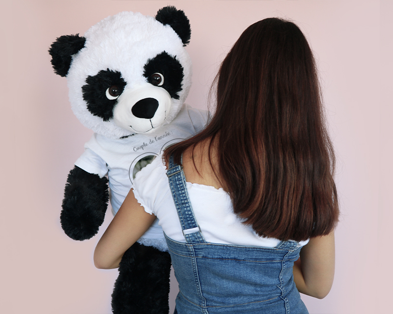 Panda Géant Personnalisable - Coeur Photo