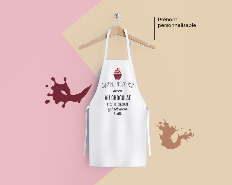 Tablier personnalisé accro au chocolat