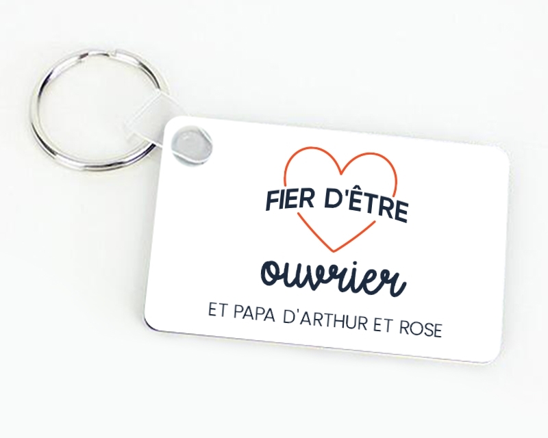 Porte-clés personnalisable - Fier d'être ouvrier