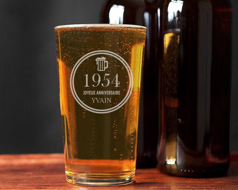 Verre à bière personnalisable - Année de naissance