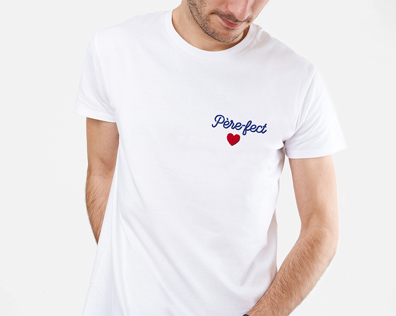 T-shirt homme personnalisé brodé - Coeur