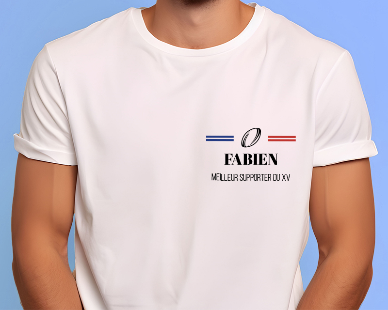 T-shirt homme personnalisé - Bleu Blanc Rouge Rugby