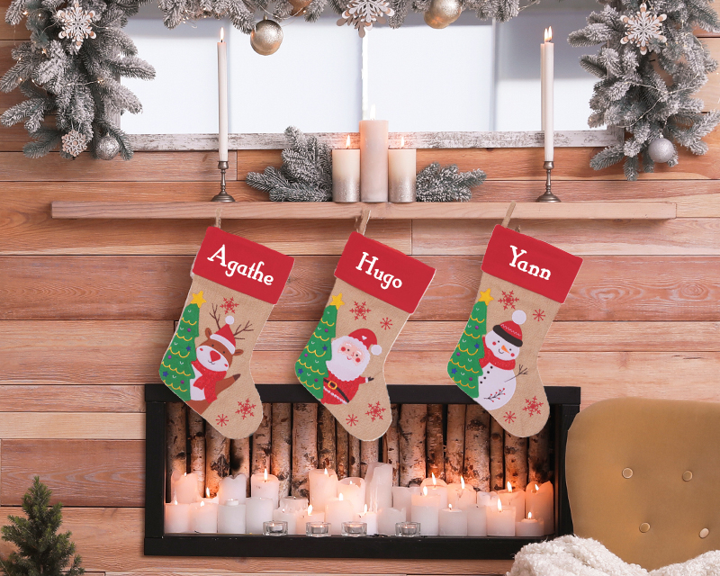 Chaussette de Noël brodée personnalisable