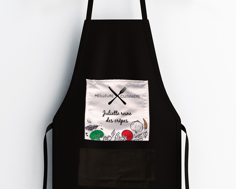 Tablier noir Personnalisable - Atelier cuisine
