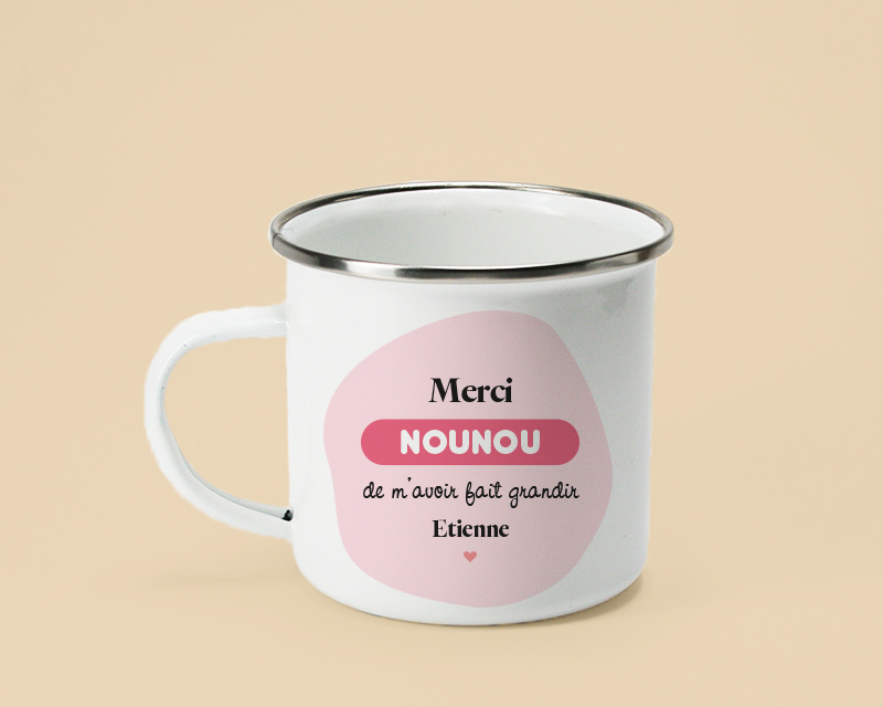 Tasse en émail personnalisée photo - Nounou