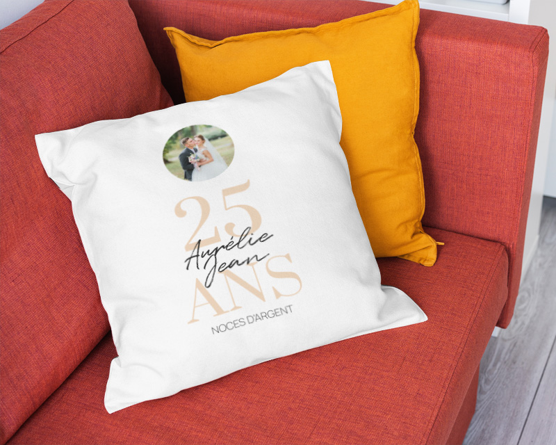 Coussin personnalisé - Noces d'Argent