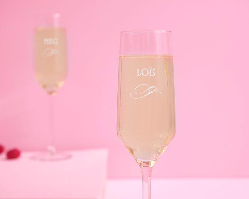 Lot de Flûtes à Champagne Personnalisables - Prénom
